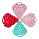 5-in-1 Lebensmittelqualität Silikon-Waffelform Küchen-Kuchenset Backzubehör, Rot, Grün, Beige, Rosa