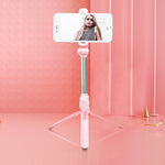 Bluetooth Stativ Selfie-Stick Live Handyhalter, Schwarz, Weiß, Pink