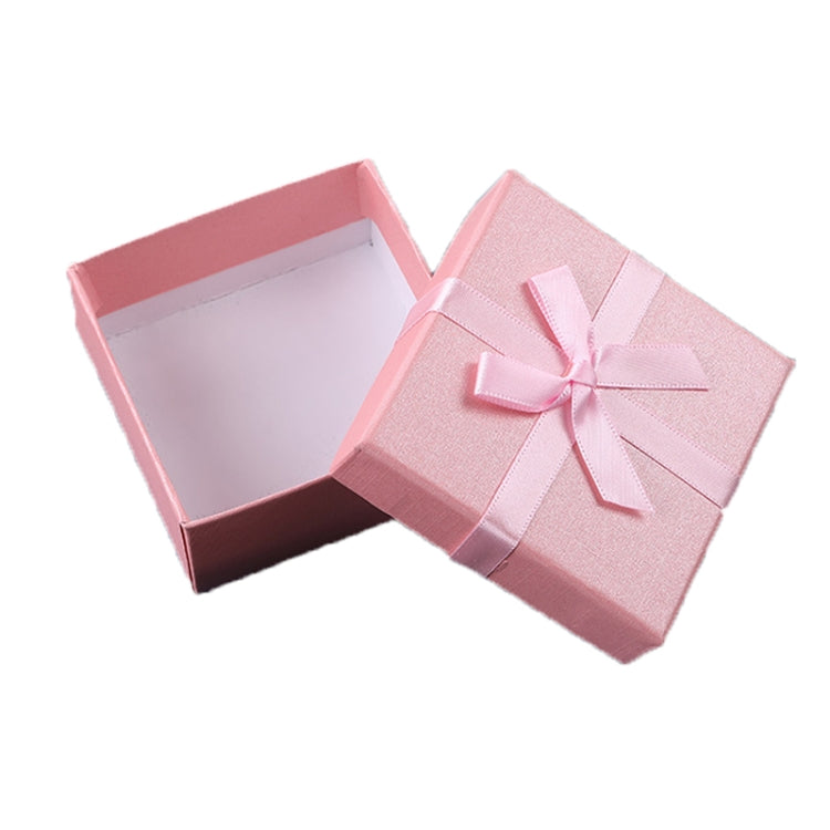 10 Stück Schleifen-Schmuckgeschenkbox, quadratische Schmuck-Pappverpackung, 8x8x4,5cm, 9x9x4cm, 6,2x6,2cm, 8x8x3,5cm