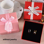 10 Stück Schleifen-Schmuckgeschenkbox, quadratische Schmuck-Pappverpackung, 8x8x4,5cm, 9x9x4cm, 6,2x6,2cm, 8x8x3,5cm