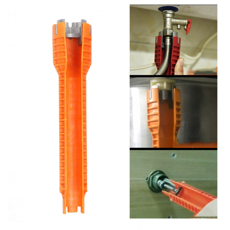 Multifunktionaler Waschbecken-Badezimmer-Schlüssel Sanitär-Installationswerkzeug Wasserrohr Wasserhahn Reparatur-Entfernungswerkzeug, 5 in 1, 8 in 1, Metall Doppelkopf