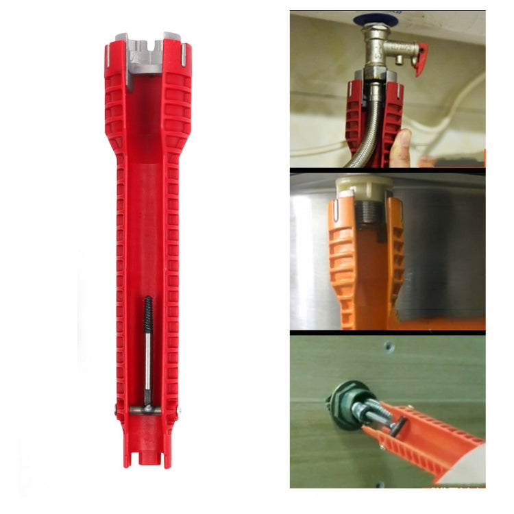 Multifunktionaler Waschbecken-Badezimmer-Schlüssel Sanitär-Installationswerkzeug Wasserrohr Wasserhahn Reparatur-Entfernungswerkzeug, 5 in 1, 8 in 1, Metall Doppelkopf