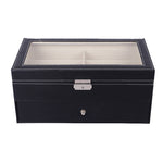 PU-Leder Doppel-Schicht Brillenetui Sonnenbrillen-Aufbewahrungsbox, Größe: 33,5x19,5x15,5 cm
