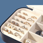 Doppellagige Schmuckaufbewahrungsbox Ohrringe Ring Tragbare Flanell-Schmuckschatulle
