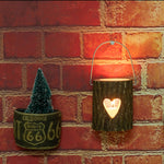 120211 Valentinstag Atmosphäre Lampe Kerzenständer Cafe Dekoration Home Party Dekoration Teewachs Holz Kerzenbecher, Schneeflocke, Kiefer, Fünfzackige Sterne, Liebe
