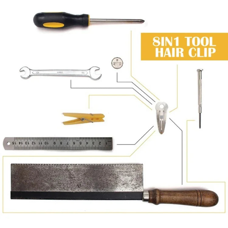 2 STÜCK 8-in-1 Multifunktionale Haarspange Outdoor-Selbstverteidigung Erste-Hilfe-Werkzeug, 2 STÜCK 8-in-1 (Schwarz), 2 STÜCK 8-in-1 (Silber)