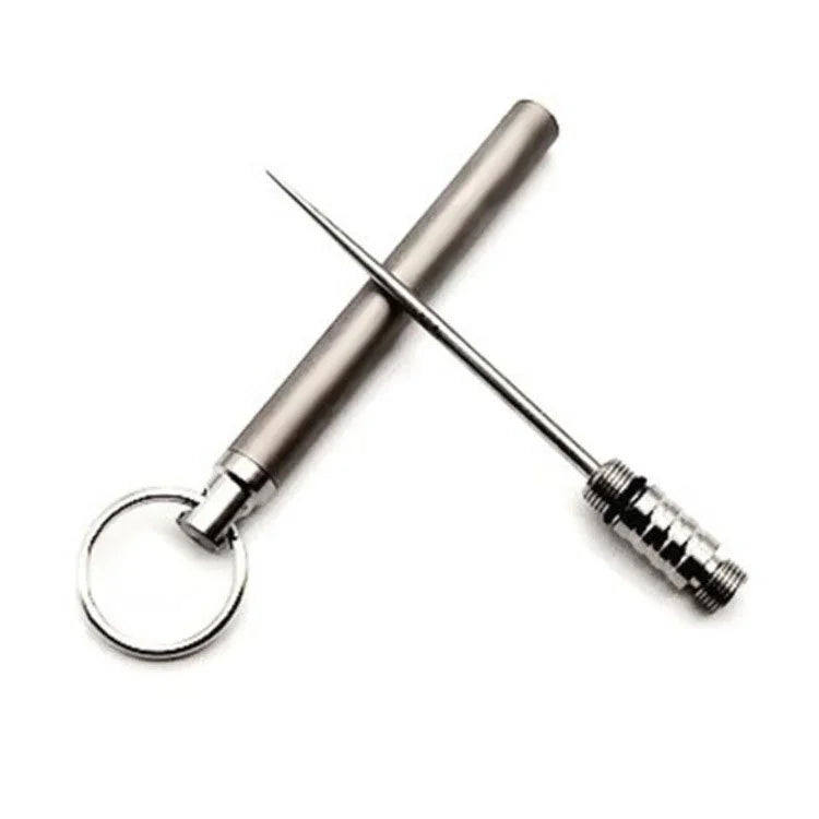 Zahnstocherhalter aus Titanlegierung, integriert, tragbar, wiederverwendbare Zahnstocher