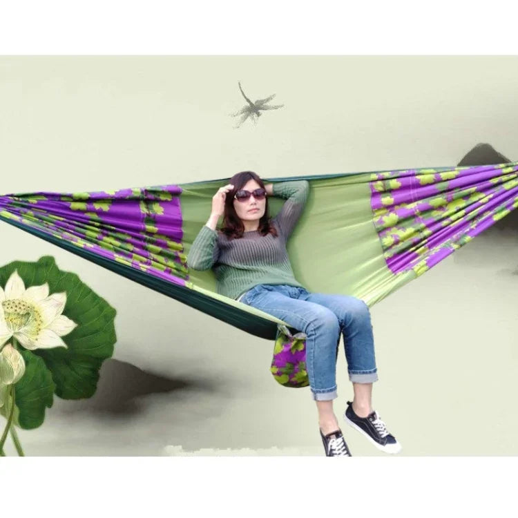 Outdoor-Camping-Moskitonetz-Sonnenschutz-Hängematte, Fallschirmstoff bedruckte Moskitonetz-Hängematte, Größe: 270x140cm, 270x140cm Ahorn