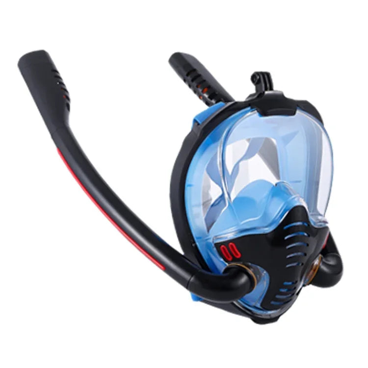 Doppelschlauch-Schnorchelmaske aus Silikon, vollständig trocken, Tauchmaske für Erwachsene, Schwimmmaske, Taucherbrille, S/M, L/XL