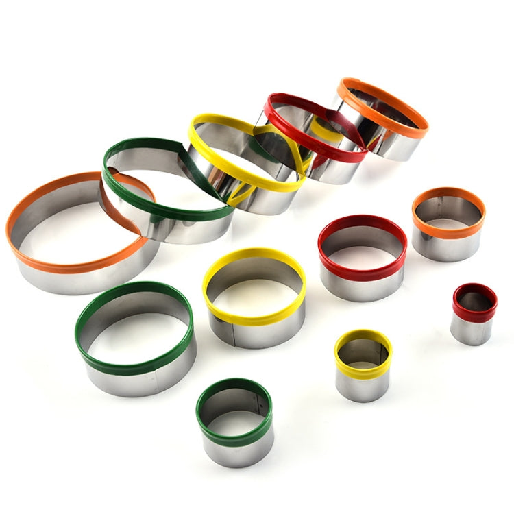 12-in-1 Edelstahl-Keksausstecher-Set, Fondant-Keksausstecher, runde Kuchenbackform, Farbausführung (12-teilig)