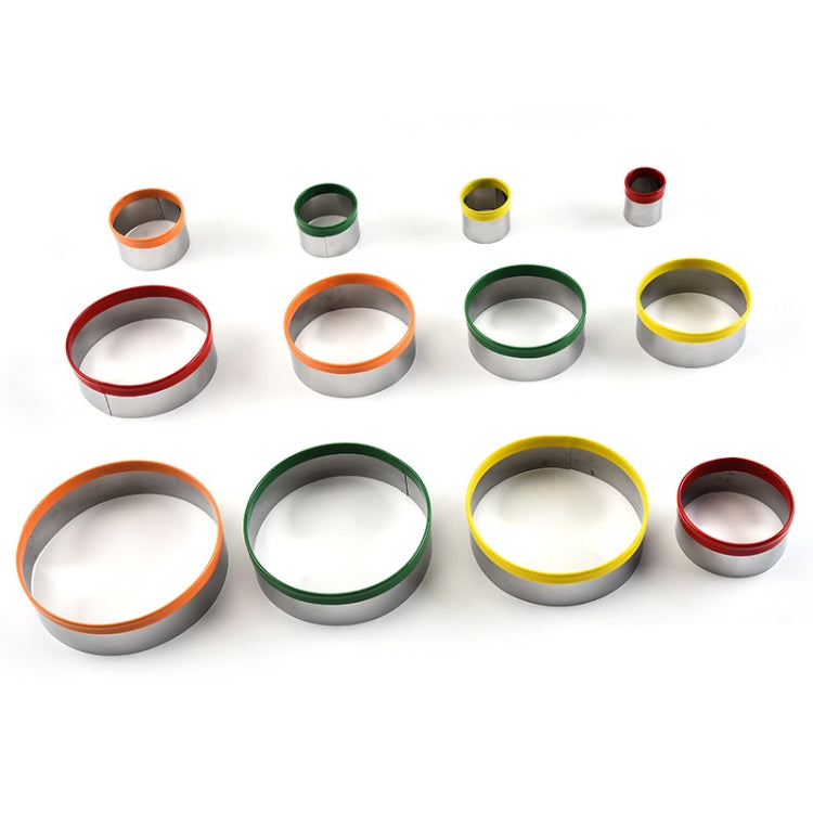 12-in-1 Edelstahl-Keksausstecher-Set, Fondant-Keksausstecher, runde Kuchenbackform, Farbausführung (12-teilig)