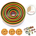 12-in-1 Edelstahl-Keksausstecher-Set, Fondant-Keksausstecher, runde Kuchenbackform, Farbausführung (12-teilig)