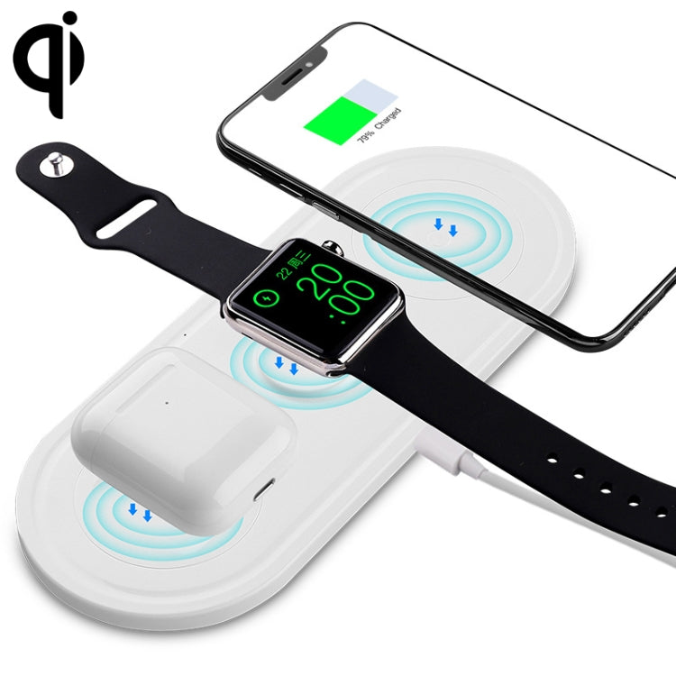 KT-W50A8 3-in-1 10W Multifunktions-Halterung Kabelloses Ladegerät für iPhones / iWatch / AirPods
