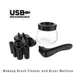 Elektrischer Make-up-Pinselreiniger mit automatischem Trockner, USB-aufladbar, Weiß, Schwarz