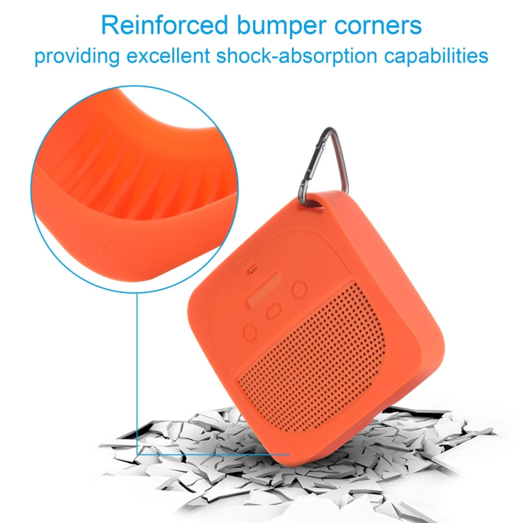Anti-Rutsch Silikon Audio Aufbewahrungs-Schutzhülle für Bose Soundlink Micro, Silikonhülle Dunkelgrau, Silikonhülle Orange