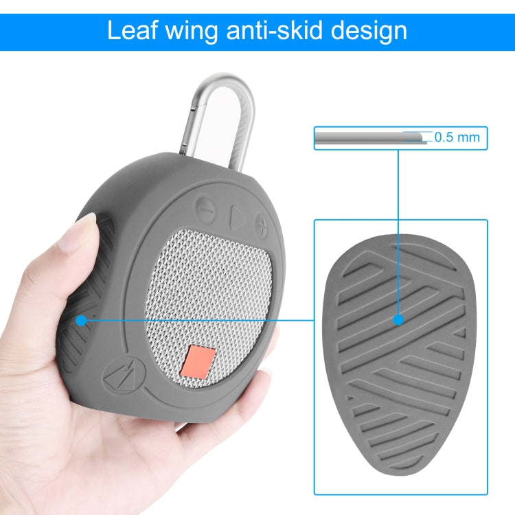 Silikon-Bluetooth-Lautsprecher-Schutzhülle, sturzsichere Aufbewahrungshülle für JBL Clip 3, Pink, Schwarz, Mittelgrau, Dunkelgrau-Blau, Türkis