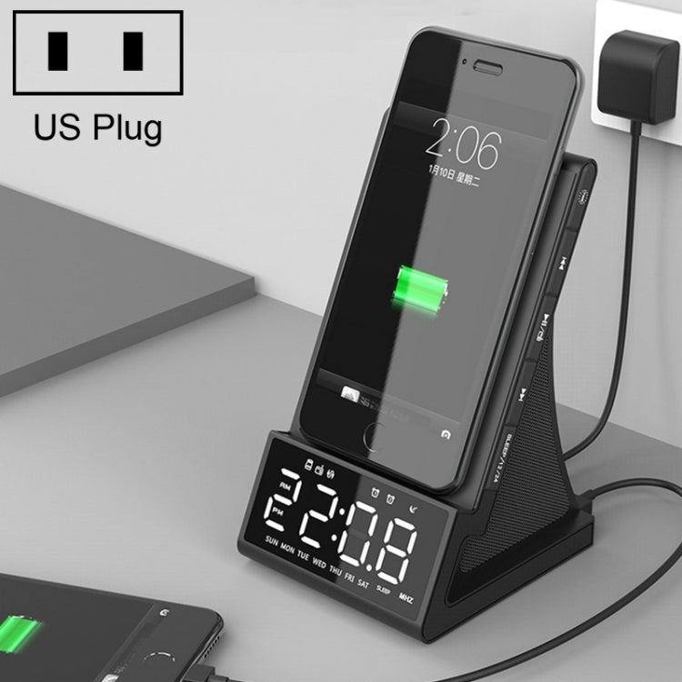 X7 Multifunktionaler kabelloser Lade-Bluetooth-Lautsprecher mit Wecker & Radio & Fernbedienung, US-Stecker, UK-Stecker, EU-Stecker, AU-Stecker