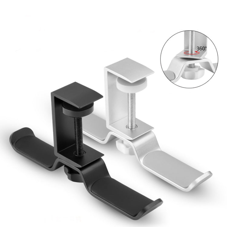 Universelle Metall Kopfhörer Doppelhalter Kopfhörerhalter Desktop Schlossclip Kopfhörer Display Regal, Schwarz, Silber