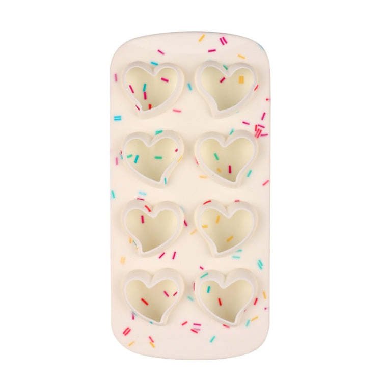 2 STÜCK Kreative Silikon-Eiswürfelform, 8 durchgehende Formen, selbstgemachte DIY-Eiswürfelbox, Stil: Ziegel (Blau), Ziegel (Bonbonfarbe), Ziegel (Gelee), Herzförmig (Bonboneffekt), Herzförmig (Gelee-Effekt), Fünfstern (Bonboneffekt)