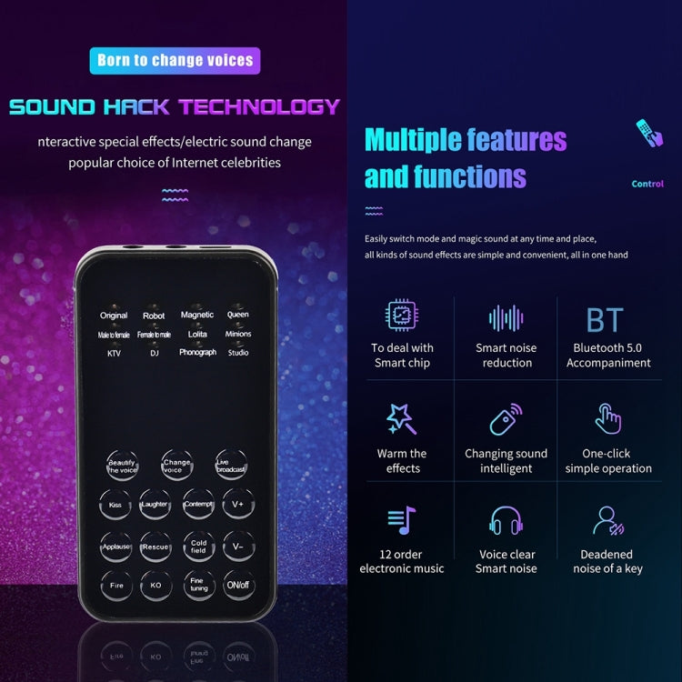 Universelle Mini-Soundkarte Stimmverzerrer für Mobiltelefone und Computer, S9