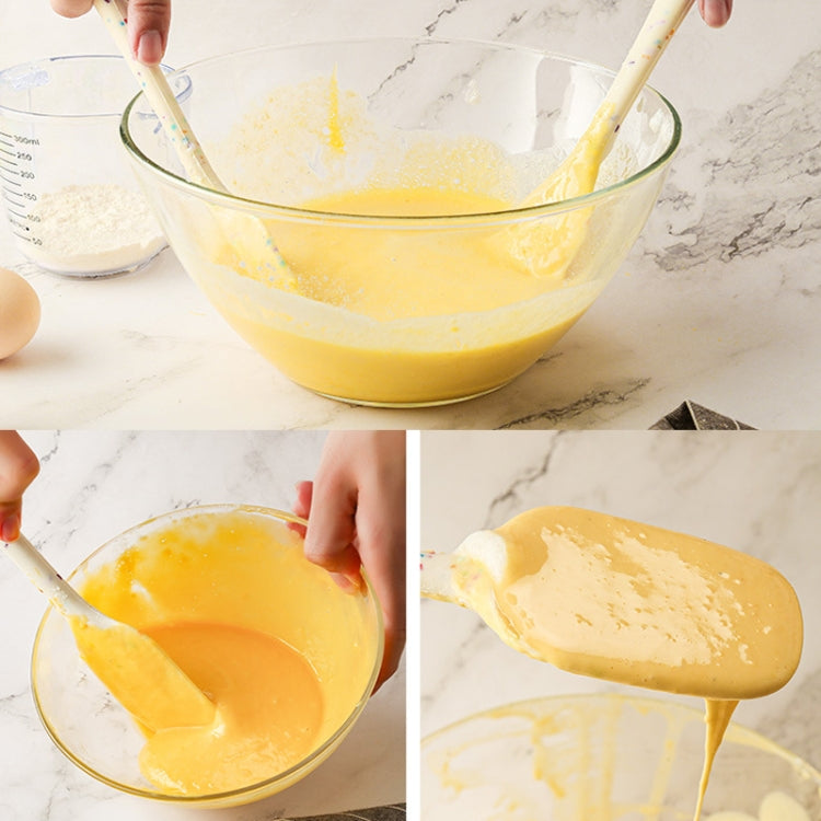 3-in-1 Küchen-Pfannkuchen-DIY-Backwerkzeug-Set, Farbe: Holzmaserung, Grillpinsel + Butterspatel + Pfannenwender-Set, Weiß