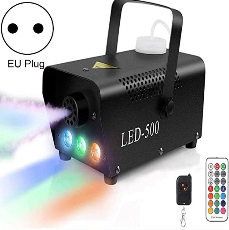 ZQ-B317 500W LED Vollfarbige Nebelmaschine mit Fernbedienung Farbrauchgenerator Bühnenbeleuchtung Barbeleuchtung, EU-Stecker