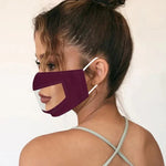 Anti-Beschlag Lippensprache Gesichtsschutz für Gehörlose und Stumme, einfarbiger Gesichtsschutz, Rot, Schwarz, Grau, Seeblau, Aufdruck A, Aufdruck B, Aufdruck C, Aufdruck D, Zusatz A, Zusatz B, Zusatz C