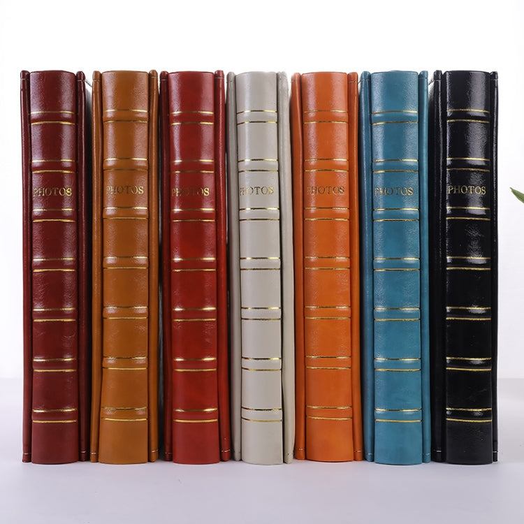 6 Zoll 500 Blatt Interstitial PP Album PU-Leder Retro Bronzierte Umschlag Fotoalbum, Rot, Gelb, Blau, Schwarz, Beige, Orange, Dunkelrot