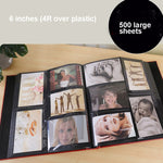 6 Zoll 500 Blatt Interstitial PP Album PU-Leder Retro Bronzierte Umschlag Fotoalbum, Rot, Gelb, Blau, Schwarz, Beige, Orange, Dunkelrot