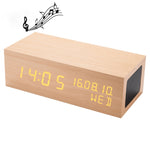 Wooden Clock Bluetooth Speaker, Bluetooth Audio Quality, Charging Humidity Speaker Black Wood, Charging Humidity Speaker Log