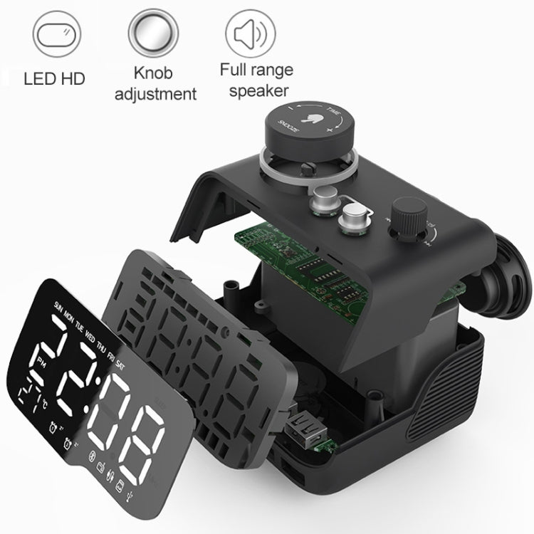 M9 Kabelloser Bluetooth-Lautsprecher Multifunktionaler Desktop-Wecker Unterstützt TF-Karte & U-Disk & AUX, US-Stecker, EU-Stecker, UK-Stecker
