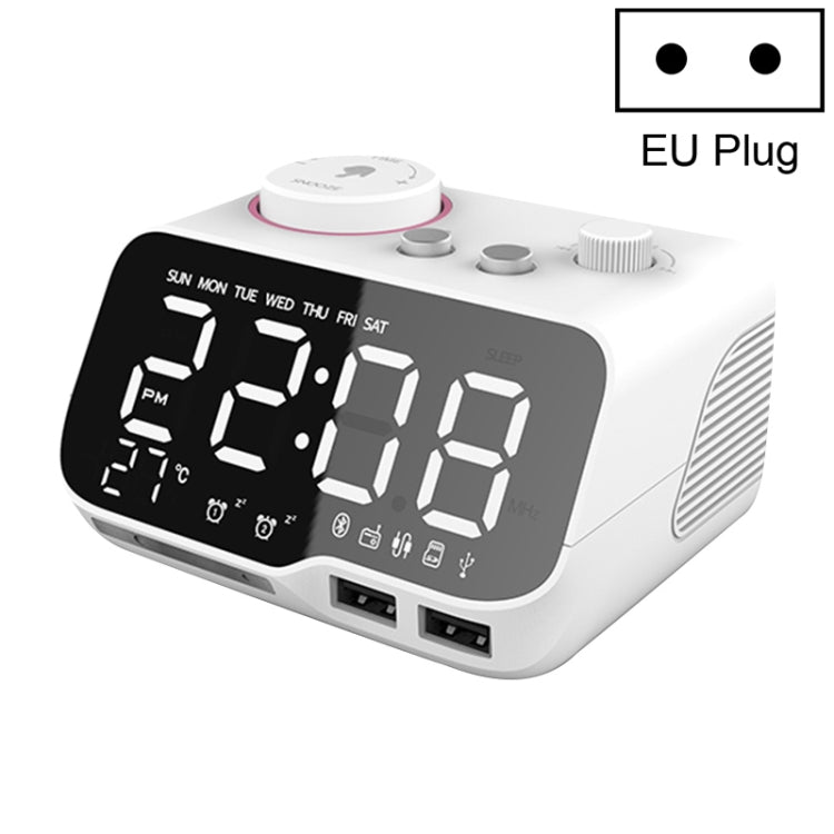 M9 Kabelloser Bluetooth-Lautsprecher Multifunktionaler Desktop-Wecker Unterstützt TF-Karte & U-Disk & AUX, US-Stecker, EU-Stecker, UK-Stecker