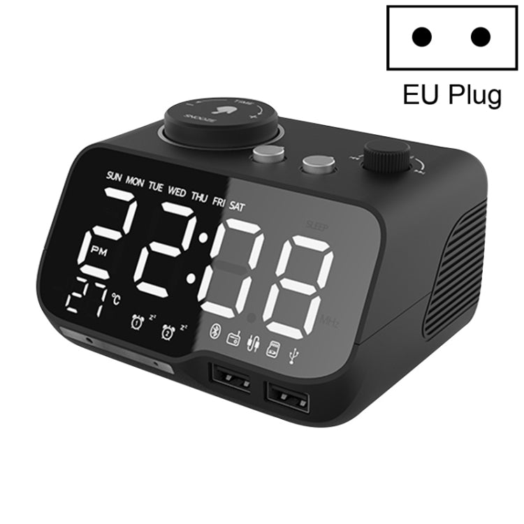 M9 Kabelloser Bluetooth-Lautsprecher Multifunktionaler Desktop-Wecker Unterstützt TF-Karte & U-Disk & AUX, US-Stecker, EU-Stecker, UK-Stecker