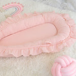 Spitzen-Baumwoll-Baby-Uterus-Bionik-Bett Tragbare Neugeborenen-Bettmatte, Rosa, Beige, Grau, Blaugrün