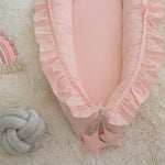 Spitzen-Baumwoll-Baby-Uterus-Bionik-Bett Tragbare Neugeborenen-Bettmatte, Rosa, Beige, Grau, Blaugrün