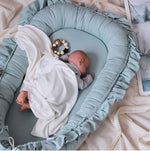 Spitzen-Baumwoll-Baby-Uterus-Bionik-Bett Tragbare Neugeborenen-Bettmatte, Rosa, Beige, Grau, Blaugrün