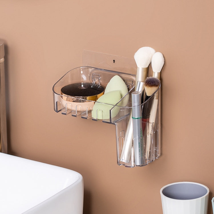Magic Sticker Aufbewahrungsbox aus Kunststoff für Toilettenartikel und Make-up, transparente kreative Ordnungsbox für Zuhause, Spezifikation: flacher Stil
