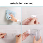 Magic Sticker Aufbewahrungsbox aus Kunststoff für Toilettenartikel und Make-up, transparente kreative Ordnungsbox für Zuhause, Spezifikation: flacher Stil