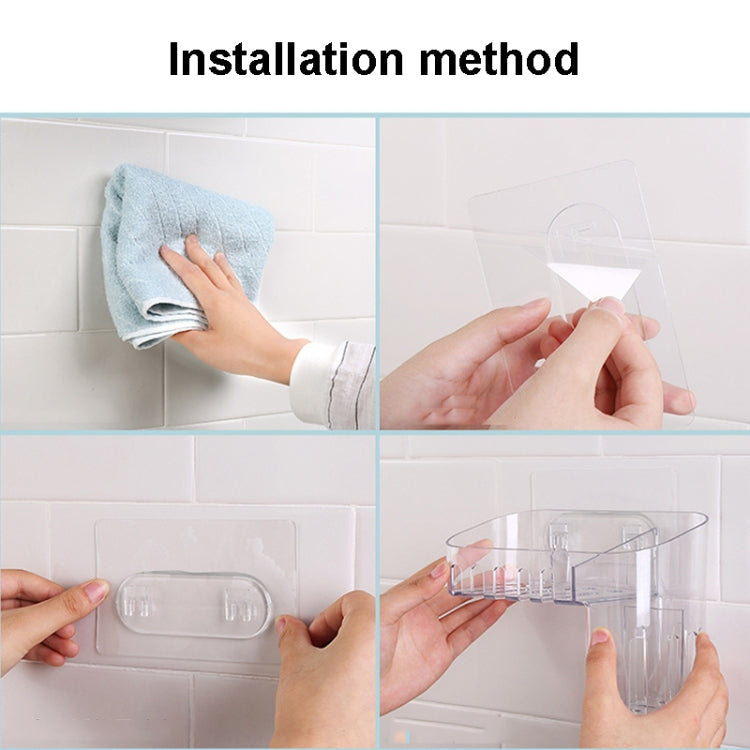 Magic Sticker Aufbewahrungsbox aus Kunststoff für Toilettenartikel und Make-up, transparente kreative Ordnungsbox für Zuhause, Spezifikation: flacher Stil