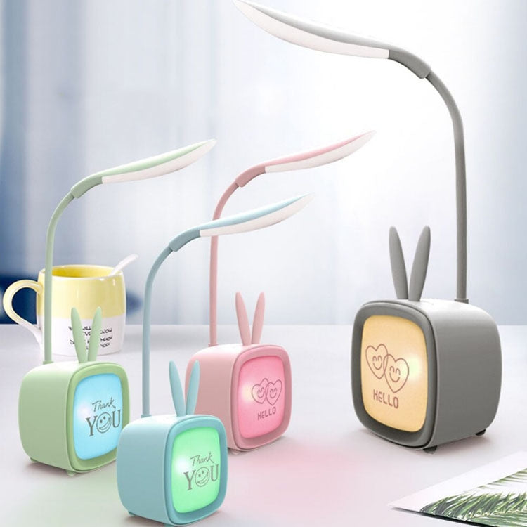 2 STK Niedliche Haustier USB Tischlampe Energiesparend Augenschutz LED Schlafzimmer Wohnheim Nachtlampe, Zufällige Farblieferung, Hase, Niedlicher Bär, Rehkitz, Archie