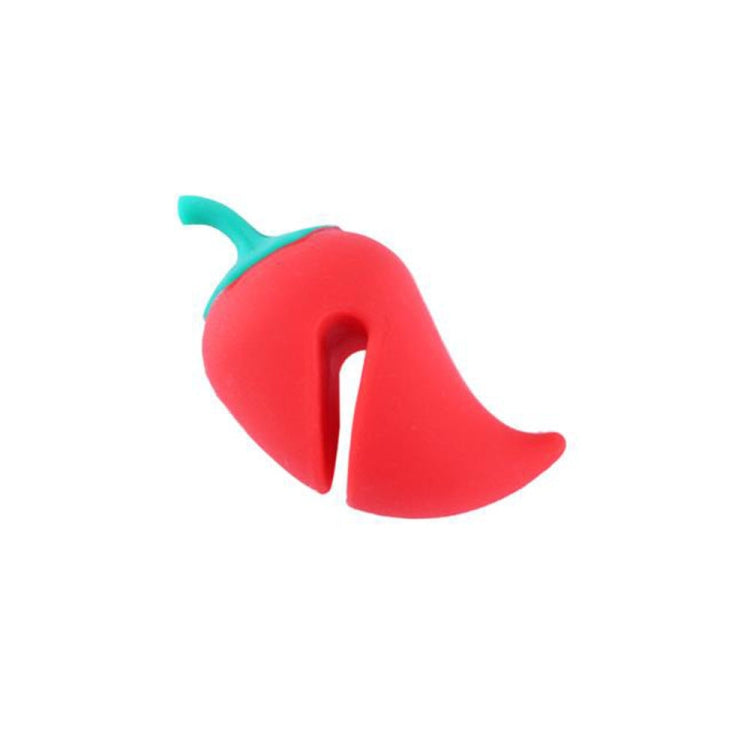 Kleiner Paprika-förmiger Topfdeckel-Überlaufschutz aus Silikon, erhöhtes Anti-Überlauf-Gadget für Topfdeckel, Pfeffer