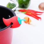 Kleiner Paprika-förmiger Topfdeckel-Überlaufschutz aus Silikon, erhöhtes Anti-Überlauf-Gadget für Topfdeckel, Pfeffer