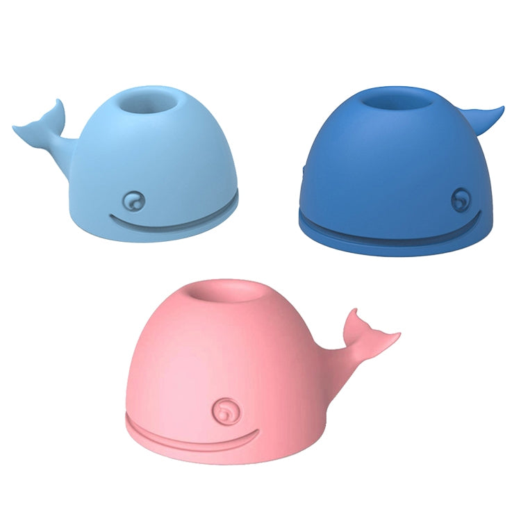 3 Stück Silikon Wal Zahnbürstenhalter Schreibtisch Büro Stifthalter, Pink, Dunkelblau, Hellblau