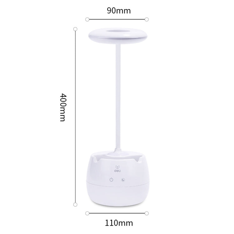 Deli 4326 Drei-Stufen Einstellbare Ring USB-Lade Tischlampe mit Stifthalter