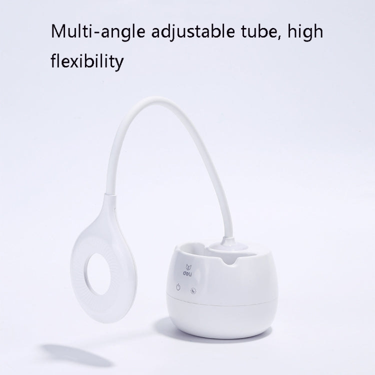 Deli 4326 Drei-Stufen Einstellbare Ring USB-Lade Tischlampe mit Stifthalter