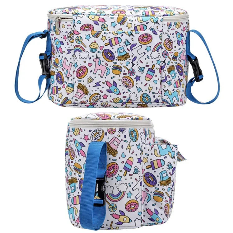 Multifunktionale Baby Kinderwagen Hängetasche Baby Zubehör Aufbewahrungstasche, Kleines Weißes Pferd, Blumenpilz, Schaukelbär, Gelbes Alpaka, Schwarzer Schwan