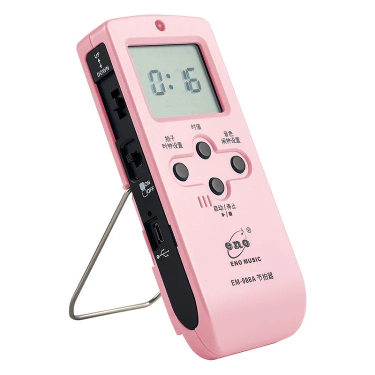 ENO EM-988A Elektronisches, wiederaufladbares Gesangsmetronom für Klavier/Gitarre/Schlagzeug/Guzheng/Violine, EM-988A (Pink)