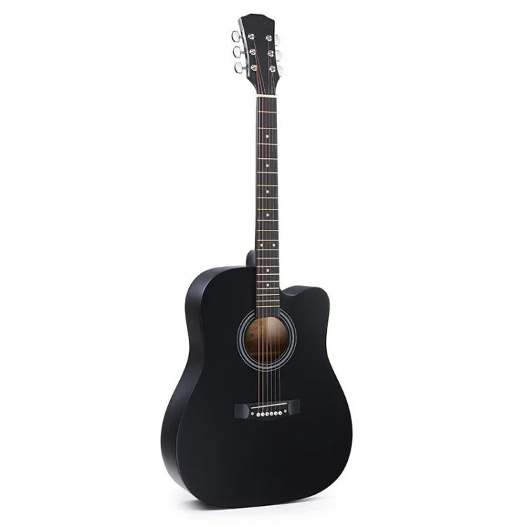 Akustische Folk-Gitarre für Anfänger – Übungs- und Lehrinstrumente für Saiteninstrumente, 41 Zoll (Schwarz), 41 Zoll (Sonnenuntergangsgelb)
