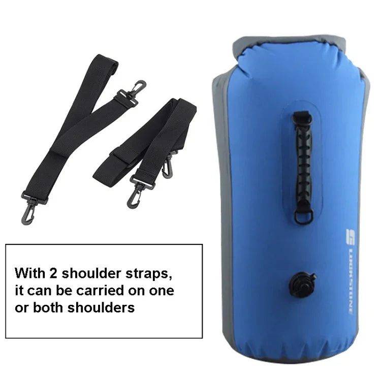 LUCKSTONE 60L Outdoor Rafting- und Flusstrekking Wasserdichter Rucksack Schultertasche Aufblasbare Schwimmtasche Tragetasche Eimer Tasche, 60L
