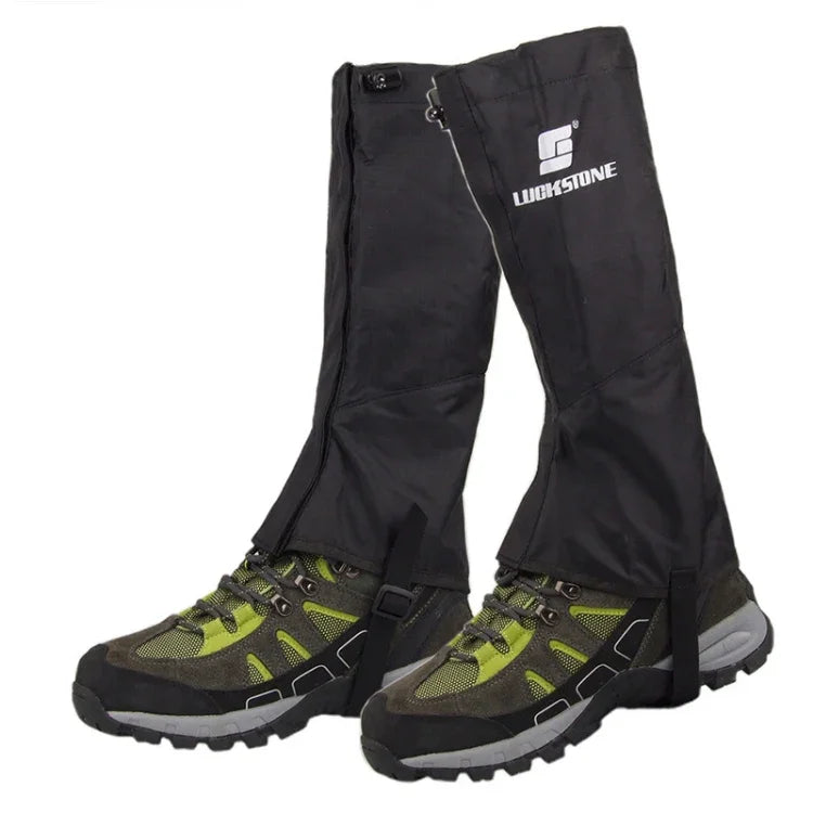 LUCKSTONE Bergsport Wanderungen Abriebfeste Wasserdichte Gamaschen Leichte Atmungsaktive Schlammige Straße Schmutzschutz Fußgamaschen, Fußgamaschen M (Schwarz)